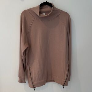 Athleta Dusty Rose Rib Funnel-Neck Pullover